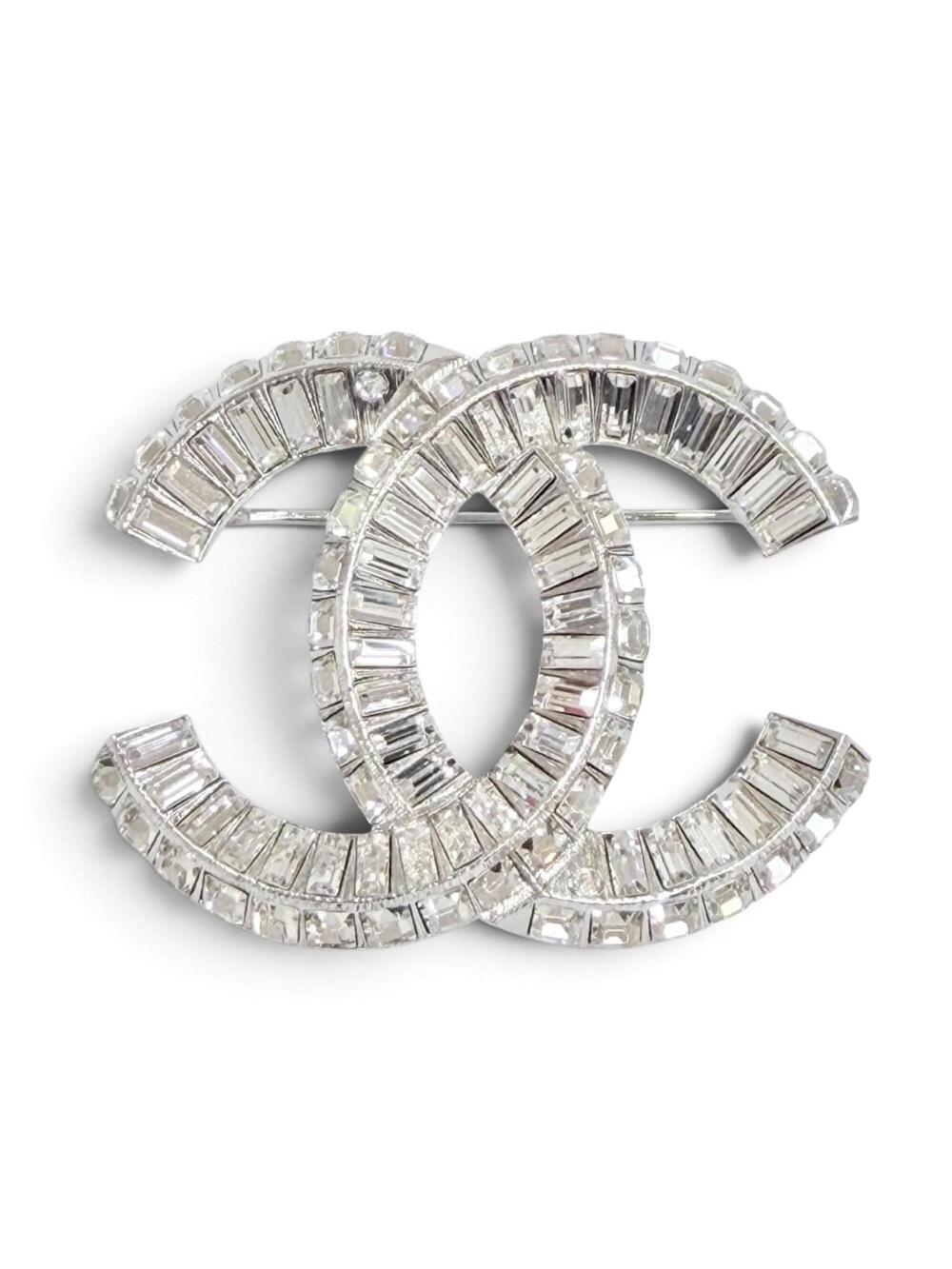Chanel Cc Logo Brooch Sterling Silver #371340C11B